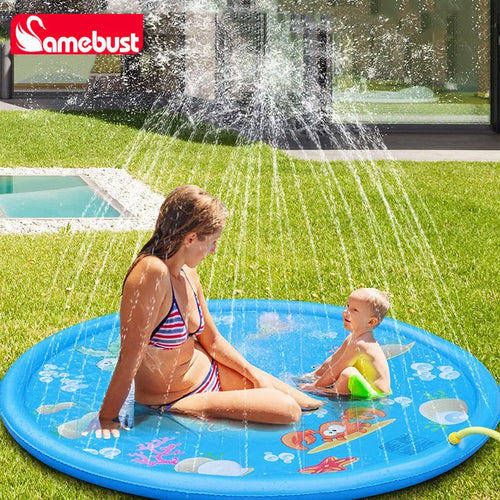 39" Sprinkler Splash Pad for Kids | Outdoor Inflatable Garden Water Play Mat