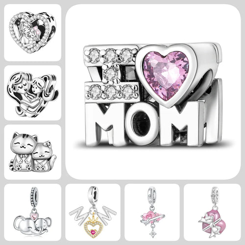 925 Sterling Silver Mum & Daughter Charm Bead - Mother's Day