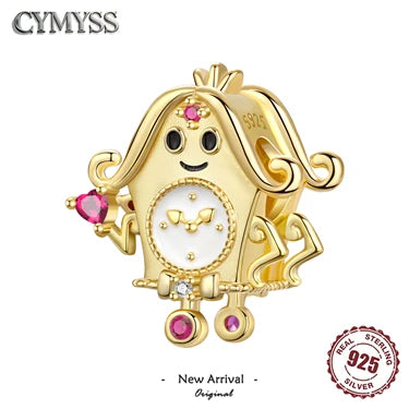 Gold-Plated 925 Sterling Silver Cuckoo Clock Charm Bead