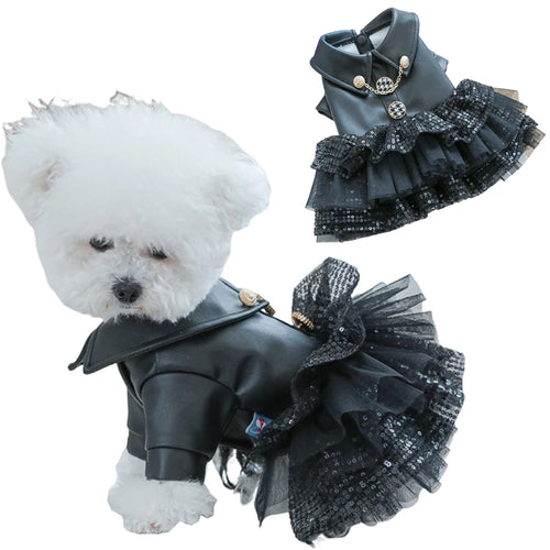 Dashing Sequin Dresses for Small Dogs Cats Autumn Winter Pet Clothes Chihuahua Yorkshire Female Puppy Clothing Outfits