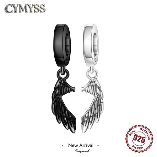 Cute Two-Tone 925 Sterling Silver Angel Wing Pendant Necklace - Romantic Gift for Her