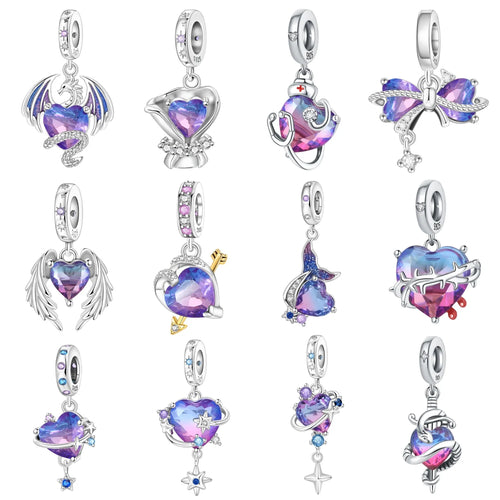 925 Sterling Silver Infinity Love Heart Charm Bead