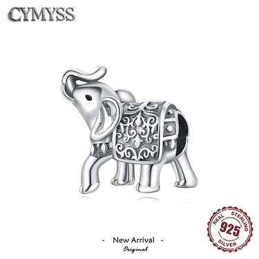925 Sterling Silver Vintage Elephant Amulet Charm Bead