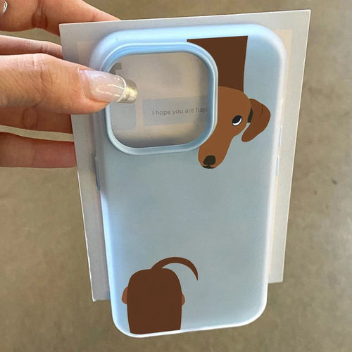 Brown Dachshund Candy Phone Case For Samsung S25 S24 S22 S21 S23 Ultra Plus FE A56 A36 A26 A55 A35 A16 A06 A15 A07 2 in 1 Cover