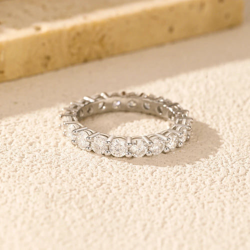 D Colour Stacking Band Moissanite Eternity Ring | 925 Sterling Silver