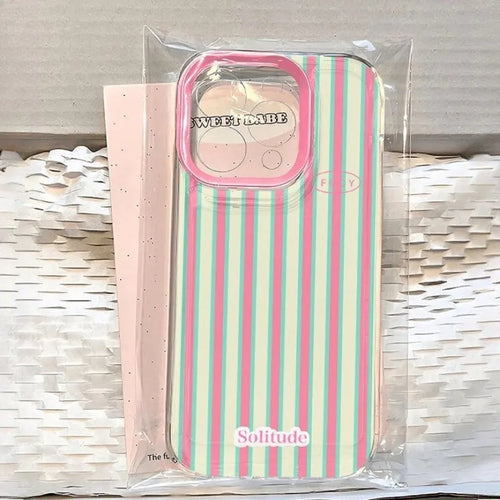Pink & Blue Stripe Shockproof Clear Case for Xiaomi Poco X6 F6 F5 Pro Mi 14T Cover