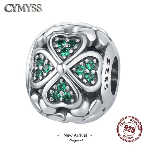 925 Sterling Silver Four-Leaf Clover Charm Bead