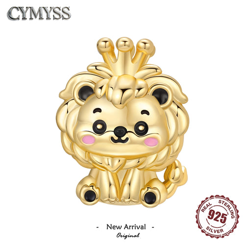 925 Sterling Silver Lion King Animal Charm Bead