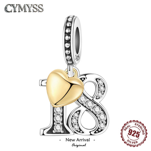 925 Sterling Silver Milestone Birthday Anniversary Charm Bead