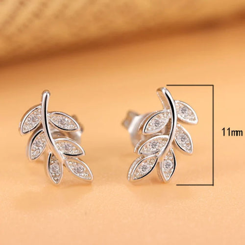 Sterling Silver Small Leaf Earrings for Women - Fine Jewellery