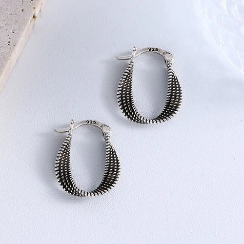 Sterling Silver Twist Stud Earrings for Women - Elegant Wedding
