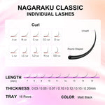 NAGARAKU Eyelashes Makeup Maquiagem Individual Eyelash 16 Rows Mix 7-15 Natural Soft Mink Lashes Maquillaje Cilios