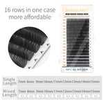 NAGARAKU Individual Eyelash Makeup High Quality New Material Super Soft Natural Manual Fans-making Lashes 16 Lines Matte Black