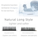 NAGARAKU Individual Eyelash Makeup High Quality New Material Super Soft Natural Manual Fans-making Lashes 16 Lines Matte Black