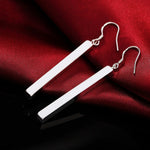 Sterling Silver Rectangle Geometric Drop Earrings for Women - Vintage