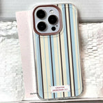 Pink & Blue Stripe Shockproof Clear Case for Xiaomi Poco X6 F6 F5 Pro Mi 14T Cover