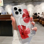 Hibiscus Flower Case For iPhone 11 12 Pro 13 14 Plus 15 16 17 Air Pro Max XS X XR 7 8 Plus SE2 16E Phone Cover