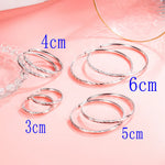 Sterling Silver 30-60mm Meteor Shower Hoop Earrings for Women