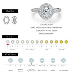 MODIAN 0.5CT Oval Moissanite Ring 925 Sterling Silver Statement Jewelry Round Cut Lab Diamond for Women Engagement Rings