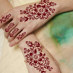 2pcs Reusable Henna Tattoo Stencils Flower Tattoo Template for Women Hand Fingers Painting Henna Stencil for Wedding Festival