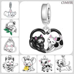 925 Sterling Silver Dog Cat Pet Animal Charm Bead