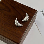 925 Sterling Silver Croissant Hoop Earrings for Women