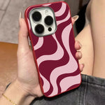 Retro Pink Abstract Wave Pattern Phone Case For iPhone 17 16 Pro 16E 15 14 13 12 11 Pro Max 17 Air X XR XS 7 8 Plus Sof't Cover