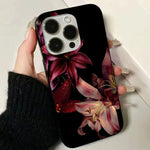Elegant Red Lily Flower Phone Case For iPhone 16E 16 15 14 13 12 17 Air 11 Pro Max XS XR X 7 8 15 16 Plus SE2020 Soft Cover