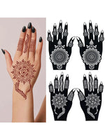 2pcs Henna Tattoo Stencils Flower Tattoo Template for Women Hand Body Art Henna Temporary Tattoos for Ramadan Festival