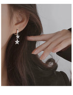 Sterling Silver Zircon Flower Earrings for Women - Wedding