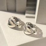 925 Sterling Silver Heart Hoop Earrings for Women