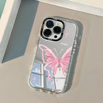 INS Fashion Design Butterfly Pattern Mirror Phone Case For iPhone 17 16 15 14 13 12 11 Pro Max 7 8 Plus XR X XS 16E 17E Cover