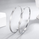 Sterling Silver 30-60mm Cut Hoop Earrings for Women