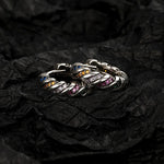 Sterling Silver Rainbow Zircon Ring Earrings for Women - Hypoallergenic