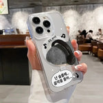 Korean Cute Cartoon Puppy Wireless Charge Phone Case for Samsung Galaxy S25 S24 S23 S22 Ultra Plus S21 FE Clear Cover