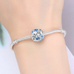 925 Sterling Silver Birthstone Heart Zircon Charm Bead
