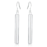 Sterling Silver Rectangle Geometric Drop Earrings for Women - Vintage