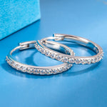 Sterling Silver 8-20mm Zircon Hoop Earrings for Women - Wedding