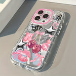 Cherry Bow Lip Print Mirror Phone Case For iPhone 17 Pro Max 16 15 14 13 12 11 Pro Max 7 8 Plus XR X XS Max 16E 17E Soft Cover