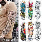 Men's Temporary Tattoos Large Arm Sleeve Tattoo Sticker Dragon Tiger Fish Full Skull Totem Wolf Waterproof Fake Tatoo for Women