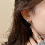 Sterling Silver Irregular Flower Earrings for Women - Wedding Vintage