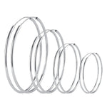 Sterling Silver 3-6cm Round Hoop Earrings for Women - Party