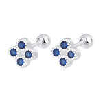 925 Sterling Silver Blue Zircon Stud Earrings for Women