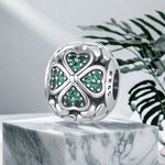 925 Sterling Silver Four-Leaf Clover Charm Bead