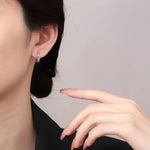 925 Sterling Silver Rainbow Zircon Hoop Earrings for Women