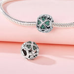 925 Sterling Silver Four-Leaf Clover Charm Bead