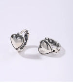 925 Sterling Silver Heart Hoop Earrings for Women