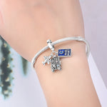 925 Sterling Silver Travel Airplane Camera Suitcase Charm Bead