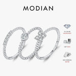 MODIAN D Color Stackable Moissanite Ring 925 Sterling Silver Beads Sparkling Trendy Rings For Women Party Vacation Jewelry