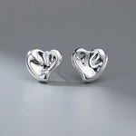925 Sterling Silver Heart Stud Earrings for Women Wedding Jewellery